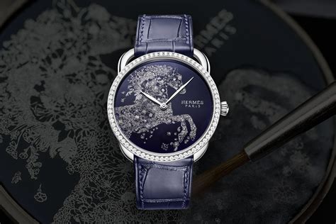 hermes silver watch with horses|The new Hermès Arceau Robe Légère watch is a piece of art.